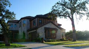 front yard landscaped and maintained by Green Earth DFW